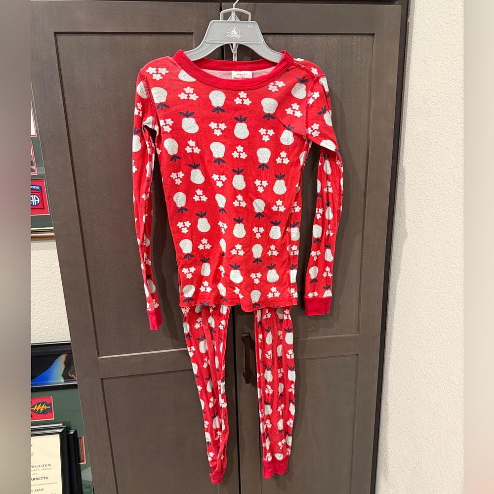 Hanna Andersson Organic Pajamas Set Holiday Pear Fruit Size 140cm US Size 10